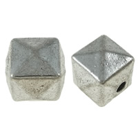 Zinc Alloy Jewelry Beads, Cube, plated Approx 1.5mm, Approx 