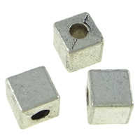 Zinc Alloy Jewelry Beads, Cube, plated 4mm Approx 1.5mm 