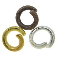 Brass Ring Jump Abierta, metal, Donut, chapado, más colores para la opción, 5x1.0mm, aproximado 14320PCs/KG, Vendido por KG