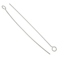 Sterling Silver Eyepins, 925 Sterling Silver, plated Approx 2mm 