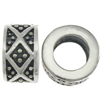 Sterling Silver European Beads, 925 Sterling Silver, Rondelle, plated, without troll Approx 4.7mm 