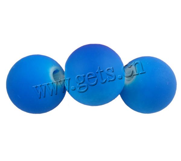 Rubberized Acrylic Beads, Round, fluorescent, more colors for choice, Hole:Approx 2-3mm, Sold By Bag