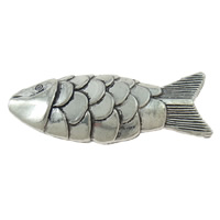 Zinklegierung Tier Perlen, Fisch, plattiert, keine, 65x25x14mm, Bohrung:ca. 2-3.5mm, verkauft von PC
