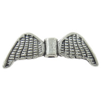 Zink-Legierung -Engels-Flügel Beads, Zinklegierung, Engel, Flügel,, plattiert, keine, 8x21x2.5mm, Bohrung:ca. 1.5mm, 800PCs/Tasche, verkauft von Tasche