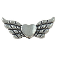 Alliage de zinc Ange Perles Wing, Coeur avec des ailes, Placage, plus de couleurs à choisir Environ 1.5mm Vendu par sac