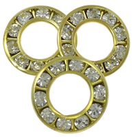 Espaciador de la forma rueda del diamante de imitación, metal, Donut, chapado, con diamantes de imitación de Checo, más colores para la opción, 12mm, Vendido por UD