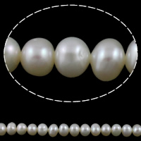 Perlas Patata Freshwater, Perlas cultivadas de agua dulce, natural, Blanco, 4-5mm, agujero:aproximado 0.8mm, longitud:aproximado 14 Inch, Vendido por Sarta