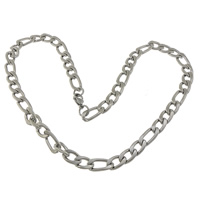 Collar de cadena de acero inoxidable, cadena Figaro, color original, 19x9x2.2mm, 15x9x22mm, longitud:aproximado 22 Inch, Vendido por Sarta