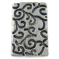 Zinc Alloy Flat Beads, Rectangle, plated, textured Approx 1mm, Approx 