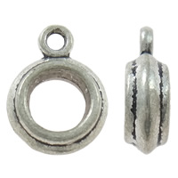 Zinklegierung Stiftöse Perlen, Kreisring, plattiert, keine, 4x13x11mm, Bohrung:ca. 1.5mm, ca. 1000PCs/kg, verkauft von kg