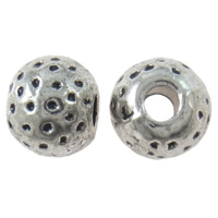 Zinklegierung hohle Perlen, Trommel, plattiert, keine, 6x7mm, Bohrung:ca. 3mm, 1000PCs/Tasche, verkauft von Tasche