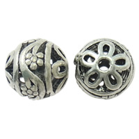 Zinc Alloy Hollow Beads, Round, plated 15mm Approx 2mm 