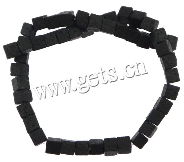 Natural Lava Beads, Cube, different size for choice, Hole:Approx 0.8mm, Length:15.5 Inch, Sold By Strand