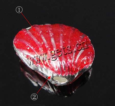 Perlas de aleación de Zinc de esmalte, Nácar, chapado, Rojo, libre de cadmio, 10x8x6mm, agujero:aproximado 1mm, Vendido por UD