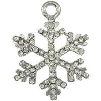 Zinc Alloy Christmas Pendants, Snowflake, plated, with rhinestone Approx 2mm 
