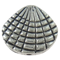 Zinklegierung flache Perlen, Schale, plattiert, keine, 14x12x3mm, Bohrung:ca. 1mm, 500PCs/Tasche, verkauft von Tasche