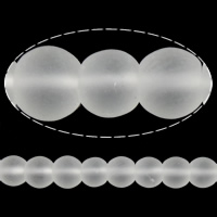 Runde Kristallperlen, Kristall, verschiedene Größen vorhanden & satiniert, Bohrung:ca. 1mm, Länge:15 ZollInch, verkauft von Strang