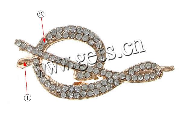 Letter Zinc Alloy Connector, plated, Customized & with rhinestone & 1/1 loop, more colors for choice, 41x18x2mm, Hole:Approx 2mm, Sold By PC