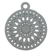 Filigree Stainless Steel Stamping Pendant, Flat Round Approx 1mm 