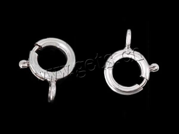 Sterling Silver Spring Ring Clasp, 925 Sterling Silver, plated, different size for choice & single-strand, more colors for choice, 100PCs/Bag, Sold By Bag