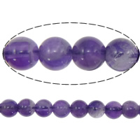 天然紫水晶のビーズ, アメジスト, ラウンド形, 2 月誕生石, グレードAA, 長さ:15 インチ, 売り手 ストランド