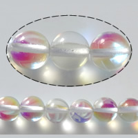 半透明のガラスビーズ, ガラス, ラウンド形, 合成, 異なるサイズの選択, 穴:約 1-2mm, 長さ:約 16 インチ, 売り手 ストランド