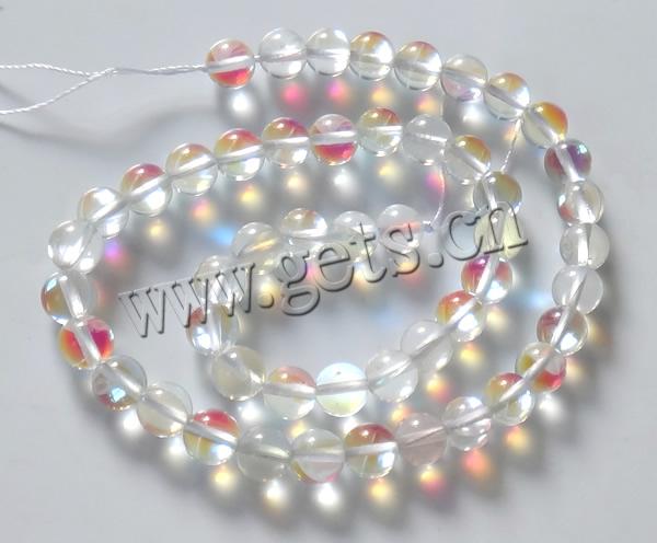 Perles de verre translucide, Rond, synthétique, normes différentes pour le choix, Trou:Environ 1-2mm, Longueur:Environ 16 pouce, Vendu par brin