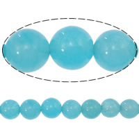 Gefärbte Jade Perlen, gefärbter Marmor, rund, keine, 6mm, Bohrung:ca. 0.8mm, Länge:ca. 15 ZollInch, 62PCs/Strang, verkauft von Strang