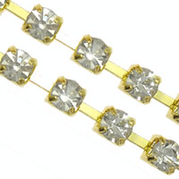 Brass Rhinestone Claw cadena, metal, hecho a mano, con diamantes de imitación, más colores para la opción, libre de cadmio, 4mm, longitud:100 m, Vendido por Grupo