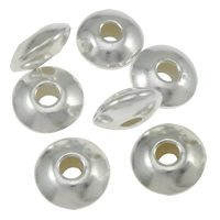 Sterling Silber Spacer Perlen, 925 Sterling Silber, Abakus, plattiert, glatt, keine, 6x2.5mm, Bohrung:ca. 1.5mm, 100PCs/Menge, verkauft von Menge