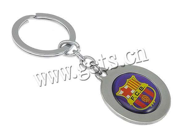Stainless Steel Key Chain, plated, 2014 Brazil World Cup gift & different designs for choice & epoxy gel, more colors for choice, lead & cadmium free, 36x40x3.5mm, 54mm, Hole:Approx 26mm, Sold By PC