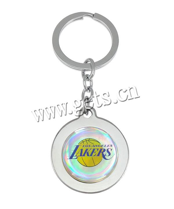 Stainless Steel Key Chain, plated, 2014 Brazil World Cup gift & different designs for choice & epoxy gel, more colors for choice, lead & cadmium free, 36x40x3.5mm, 54mm, Hole:Approx 26mm, Sold By PC