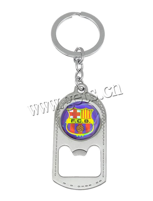 Stainless Steel Key Chain, plated, 2014 Brazil World Cup gift & different designs for choice & epoxy gel, more colors for choice, lead & cadmium free, 30x62x3mm, 115mm, Hole:Approx 26mm, Sold By PC