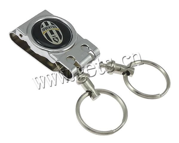 Stainless Steel Key Chain, plated, 2014 Brazil World Cup gift & different designs for choice & epoxy gel, more colors for choice, lead & cadmium free, Hole:Approx 23mm, Sold By PC