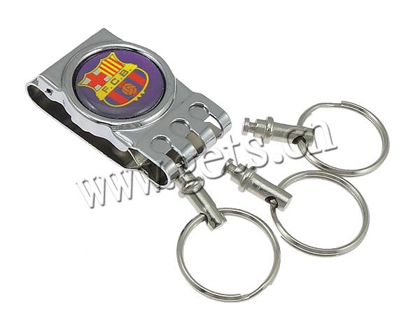 Stainless Steel Key Chain, plated, 2014 Brazil World Cup gift & different designs for choice & epoxy gel, more colors for choice, lead & cadmium free, Hole:Approx 21mm, Sold By PC