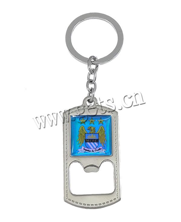 Stainless Steel Key Chain, plated, 2014 Brazil World Cup gift & different designs for choice & epoxy gel, more colors for choice, lead & cadmium free, 30x60x4mm, 111mm, Hole:Approx 26mm, Sold By PC