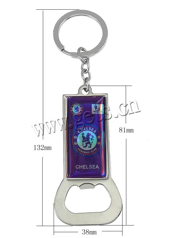 Stainless Steel Key Chain, plated, 2014 Brazil World Cup gift & different designs for choice & epoxy gel, more colors for choice, lead & cadmium free, 38x81x.5mm, 132mm, Hole:Approx 26mm, Sold By PC