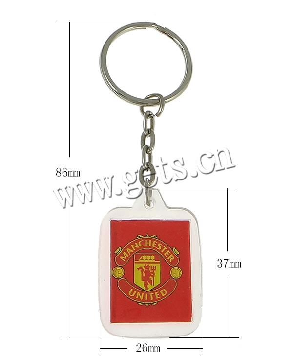 Stainless Steel Key Chain, with Plastic, 2014 Brazil World Cup gift & different designs for choice, more colors for choice, lead & cadmium free, 26x37x6mm, 86mm, Hole:Approx 23mm, Sold By PC