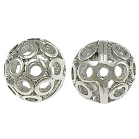 Zinc Alloy Hollow Beads, Round, plated 12mm Approx 1.5mm 