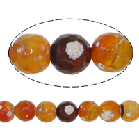 Natürliche Feuerachat Perlen, rund, Weitere Größen für Wahl & facettierte, Bohrung:ca. 0.8-1.2mm, Länge:ca. 15.5 ZollInch, verkauft von Strang