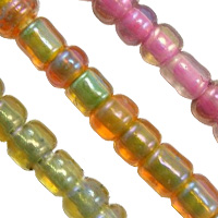 Transparent Color lined Glass Seed Beads
