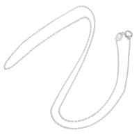 Collar de cadena de plata esterlina, plata de ley 925, chapado, cadena oval, más colores para la opción, 1.5x2mm, longitud:17 Inch, Vendido por Sarta
