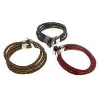 Cowhide Bracelets, 316 stainless steel clasp 4mm 