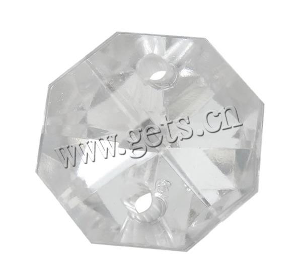 2 Hole Acrylic Button, Octagon, faceted, more colors for choice, Hole:Approx 1mm, Sold By Bag