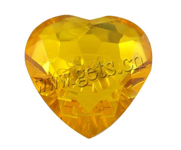 2 Hole Acrylic Button, Heart, transparent & faceted, more colors for choice, Hole:Approx 1mm, Sold By Bag