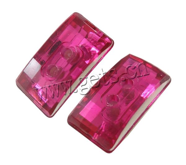 2 Hole Acrylic Button, Rectangle, faceted, more colors for choice, Hole:Approx 1mm, Sold By Bag