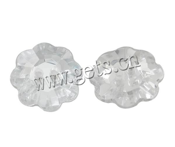 2 Hole Acrylic Button, Flower, faceted, more colors for choice, Hole:Approx 1mm, Sold By Bag