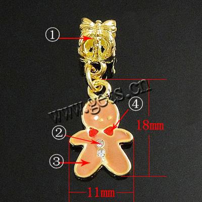 Zinc Alloy European Pendants, Character, plated, enamel, more colors for choice, 18x11x1.5mm, Hole:Approx 5mm, Sold By PC