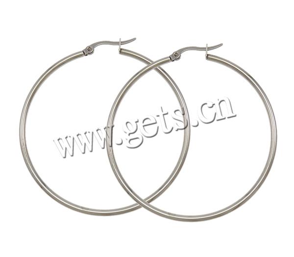Stainless Steel Hoop Earring, Donut, more sizes for choice, original color, Sold By Pair