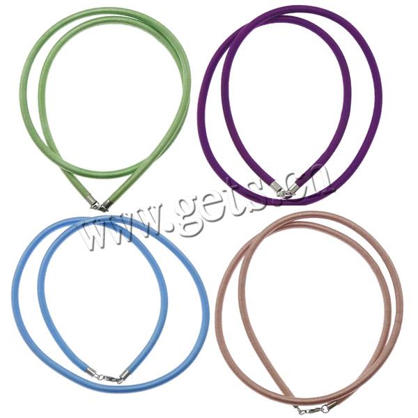 Nylon Coated Rubber Rope Necklace Cord , sterling silver clasp, different styles for choice, more colors for choice, 3mm, Length:Approx 18 Inch, Sold By Strand